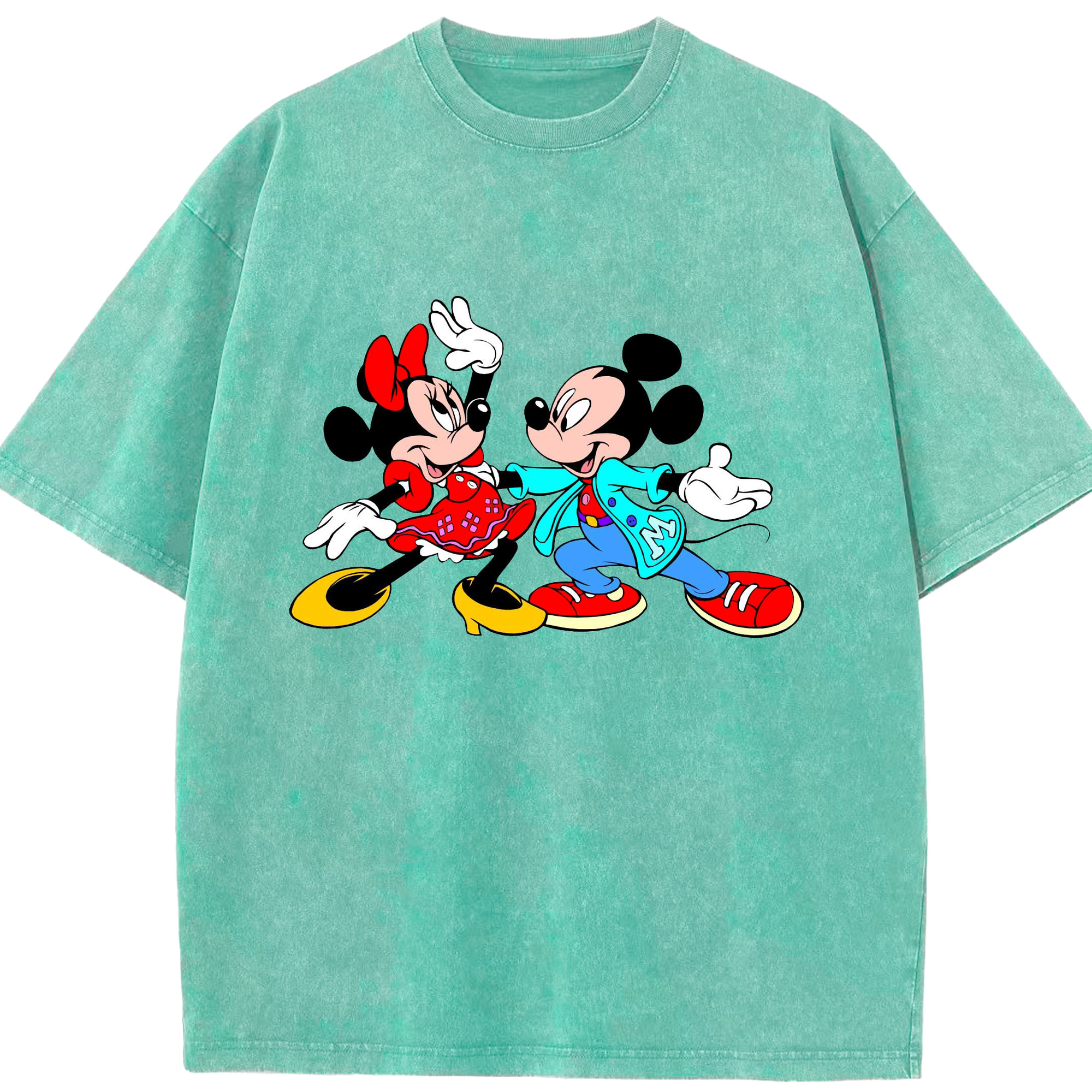 （画像用） ミッキーマウス Mickey Mouse 綿100% ヴィンテージ風 半袖Tシャツ（フロントプリント）